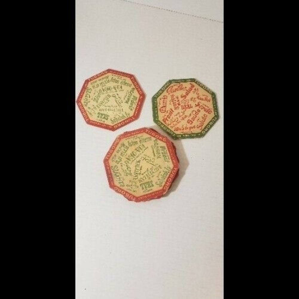 Vtg Retro Tuborg  Coasters CARDBOARD PUB TUBORG BEER MAT JOBLOT MATS x 6 TV PROP